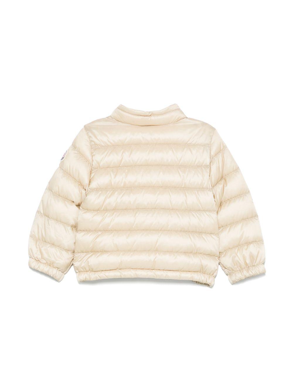 Piumino per neonato Moncler Enfant Acorus beige con colletto con abbottonatura a pressione K19511A00021597YF 200 MONCLER ENFANT 