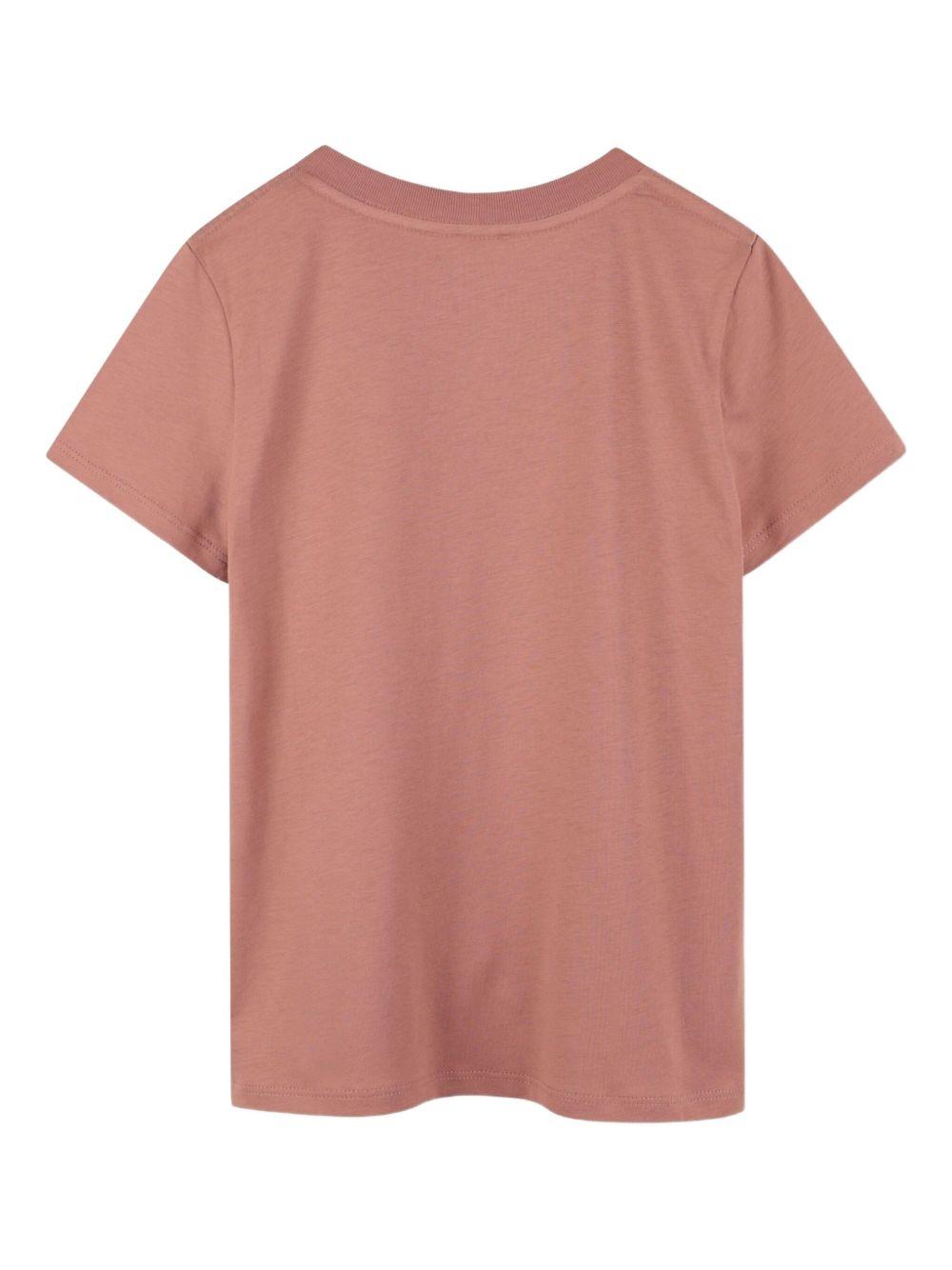 T-shirt per bambina Chloé Kids rosa con logo sul davanti C20652 47K CHLOE' KIDS 