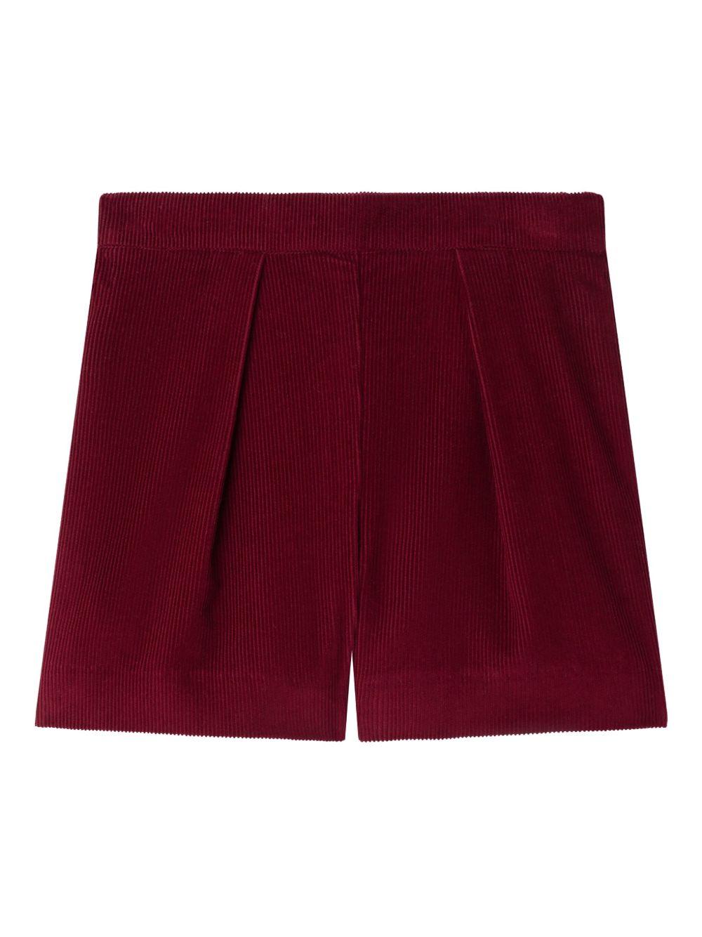 Shorts per bambina Bonpoint rossi con texture a coste W05GBEW00002 053 BONPOINT 
