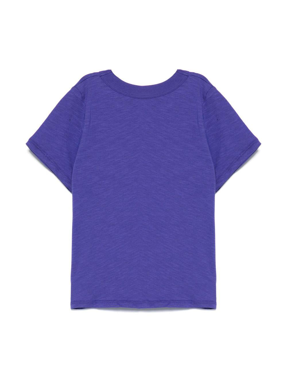 T-shirt per bambina Mini Rodini viola con tasca applicata sul petto 2522013645 PURPLE MINI RODINI 