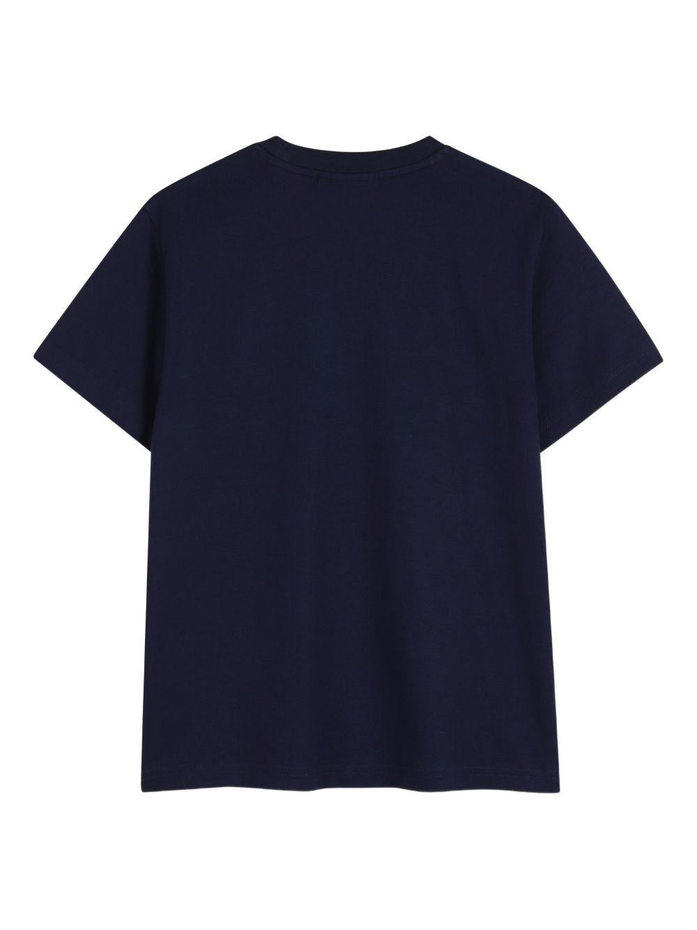 T-shirt per bambino Hugo Kids blu con logo sul davanti G01016 85C Hugo 