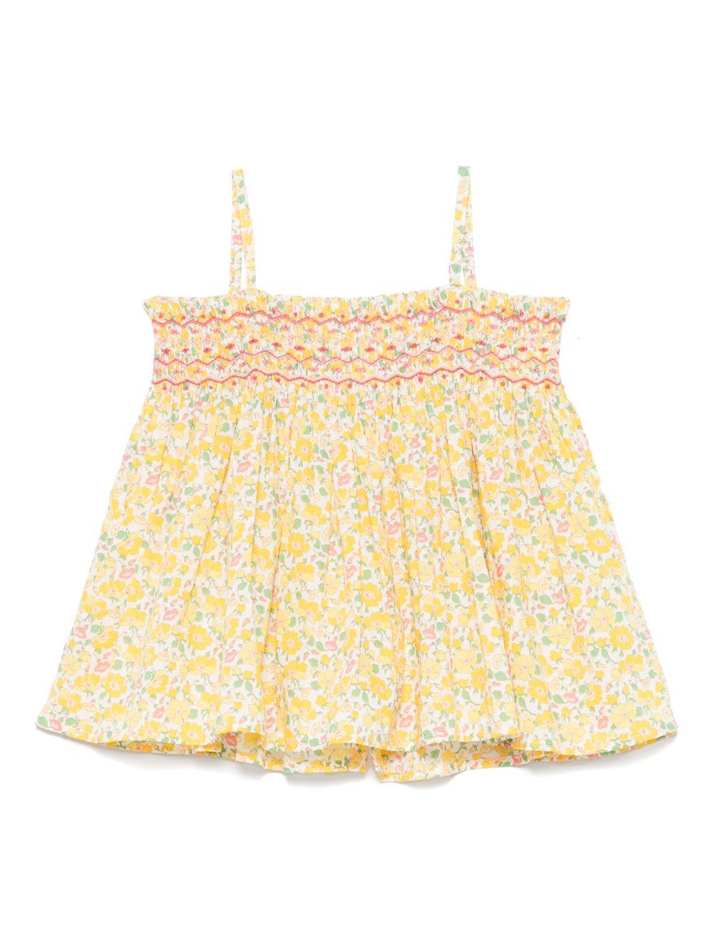 Top Apolline per bambina Bonpoint bianco con spalline sottili S05GBLW00021 534B BONPOINT 