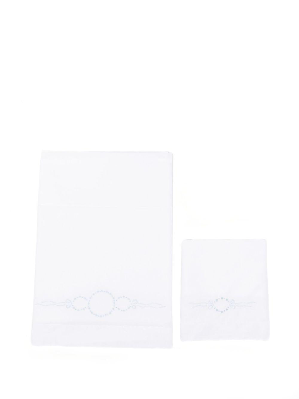 Coperta ricamata per neonati Mariella Ferrari bianco con dettagli azzurri LZS17 AZZURRO MARIELLA FERRARI 