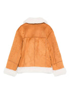 Giubbino per bambina MC2 Saint Barth Kids marrone con colletto in pelliccia sintetica LOA003 00199I MC2 ST. BARTH KIDS 