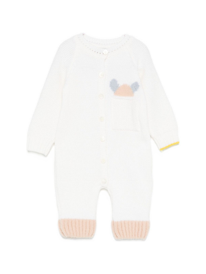 Gensami Kids white baby girl romper with chest pocket