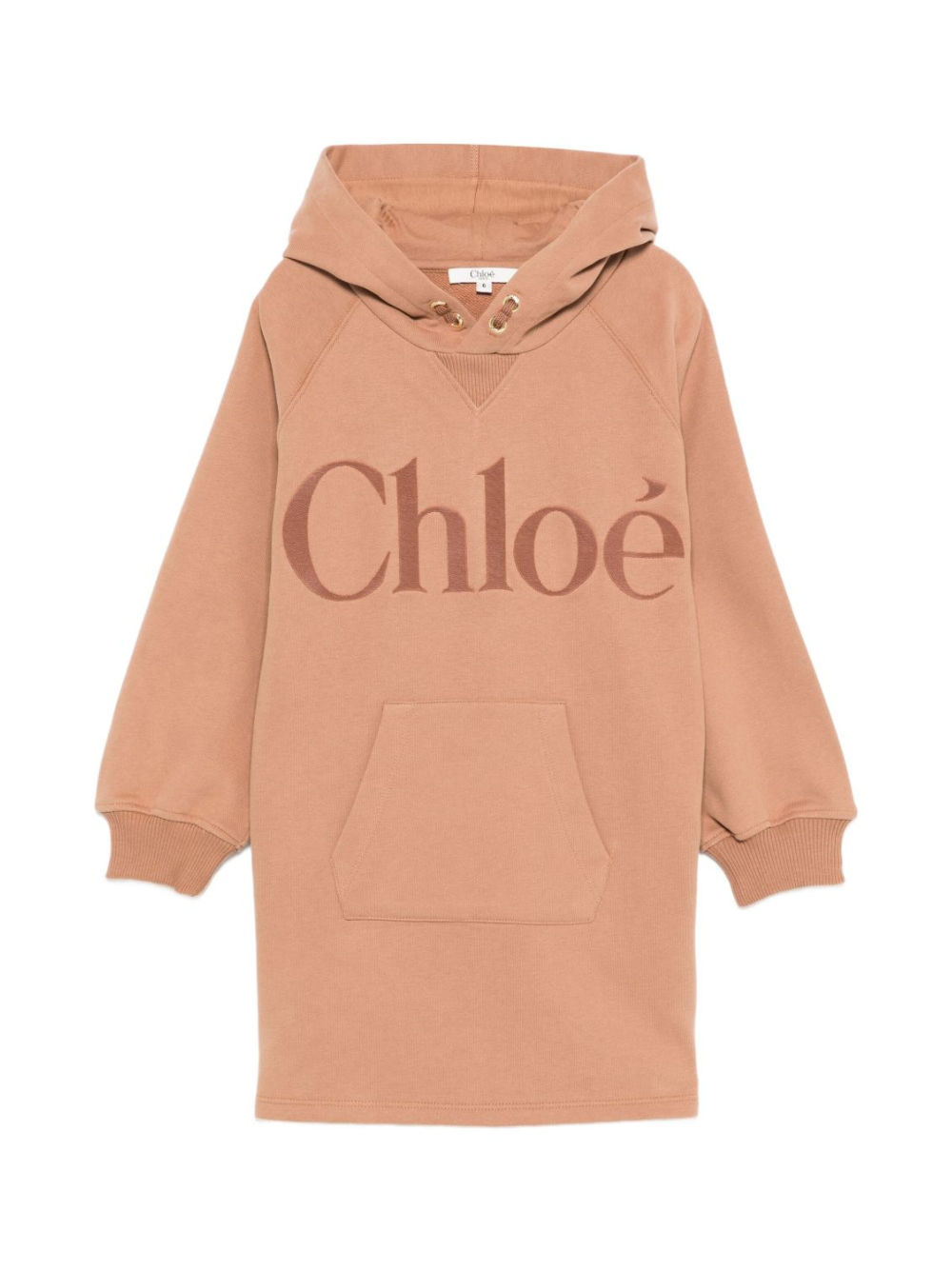 Abito per bambina Chloé Kids marrone con cappuccio e logo ricamato C20618 31C CHLOE' KIDS 