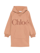 Abito per bambina Chloé Kids marrone con cappuccio e logo ricamato C20618 31C CHLOE' KIDS 