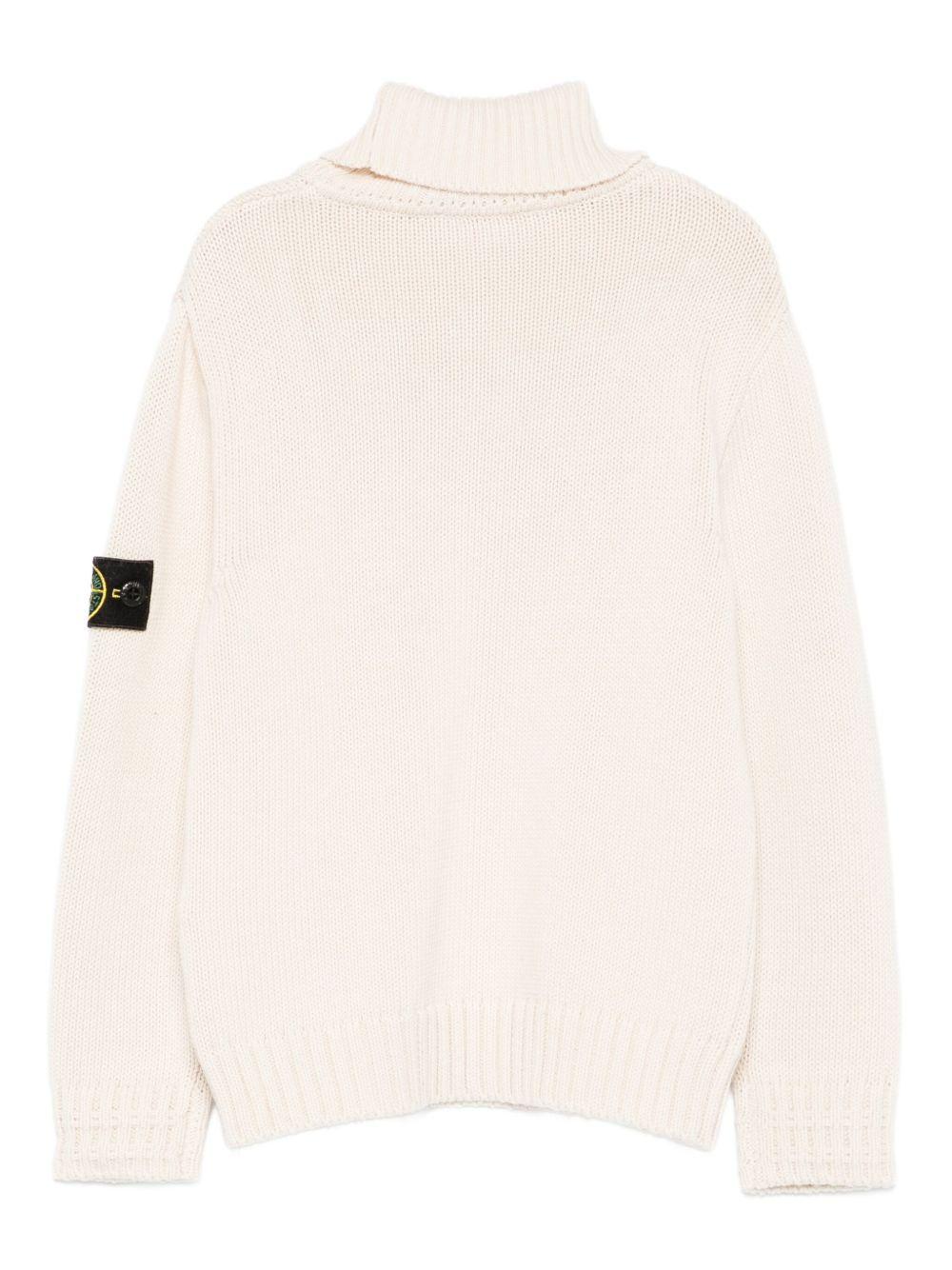 Maglione per bambino Stone Island Junior bianco con collo alto K2S165100018S01A2 V0099 STONE ISLAND JUNIOR 
