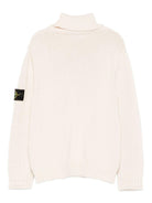 Maglione per bambino Stone Island Junior bianco con collo alto K2S165100018S01A2 V0099 STONE ISLAND JUNIOR 