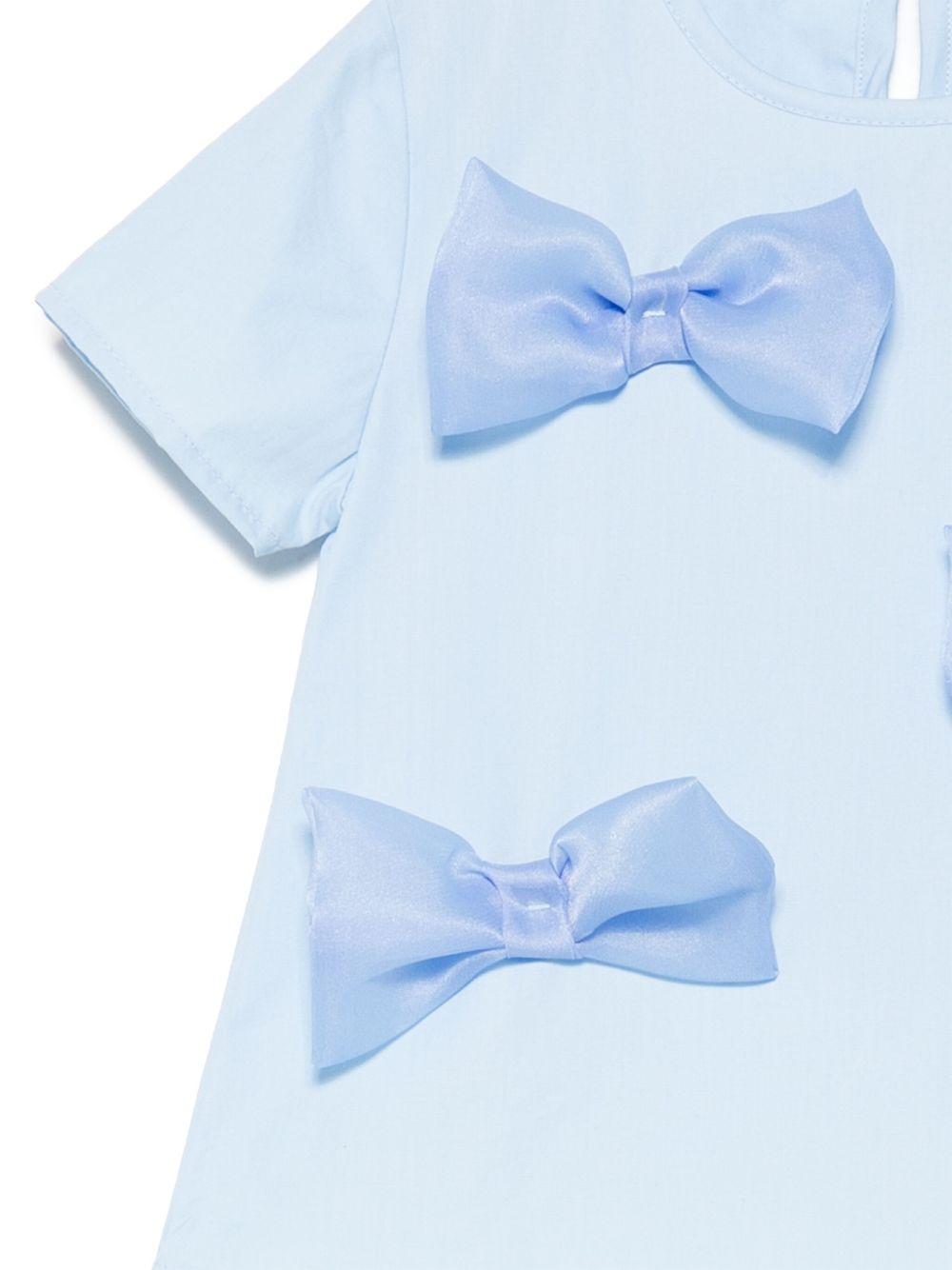 T-shirt per neonata A'lapage azzurro in cotone con dettaglio fiocchi AL09 CARTA DA ZUCCHERO A'LAPAGE 