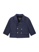 Blazer doppiopetto per neonato Balmain Kids blu con revers classici BY2514 P0588 625OR BALMAIN KIDS 