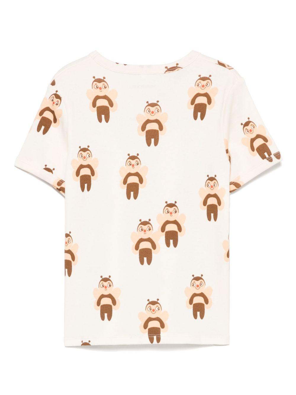 T-shirt per bambina Mini Rodini beige con stampa grafica 2562013911 OFF-WHITE MINI RODINI 