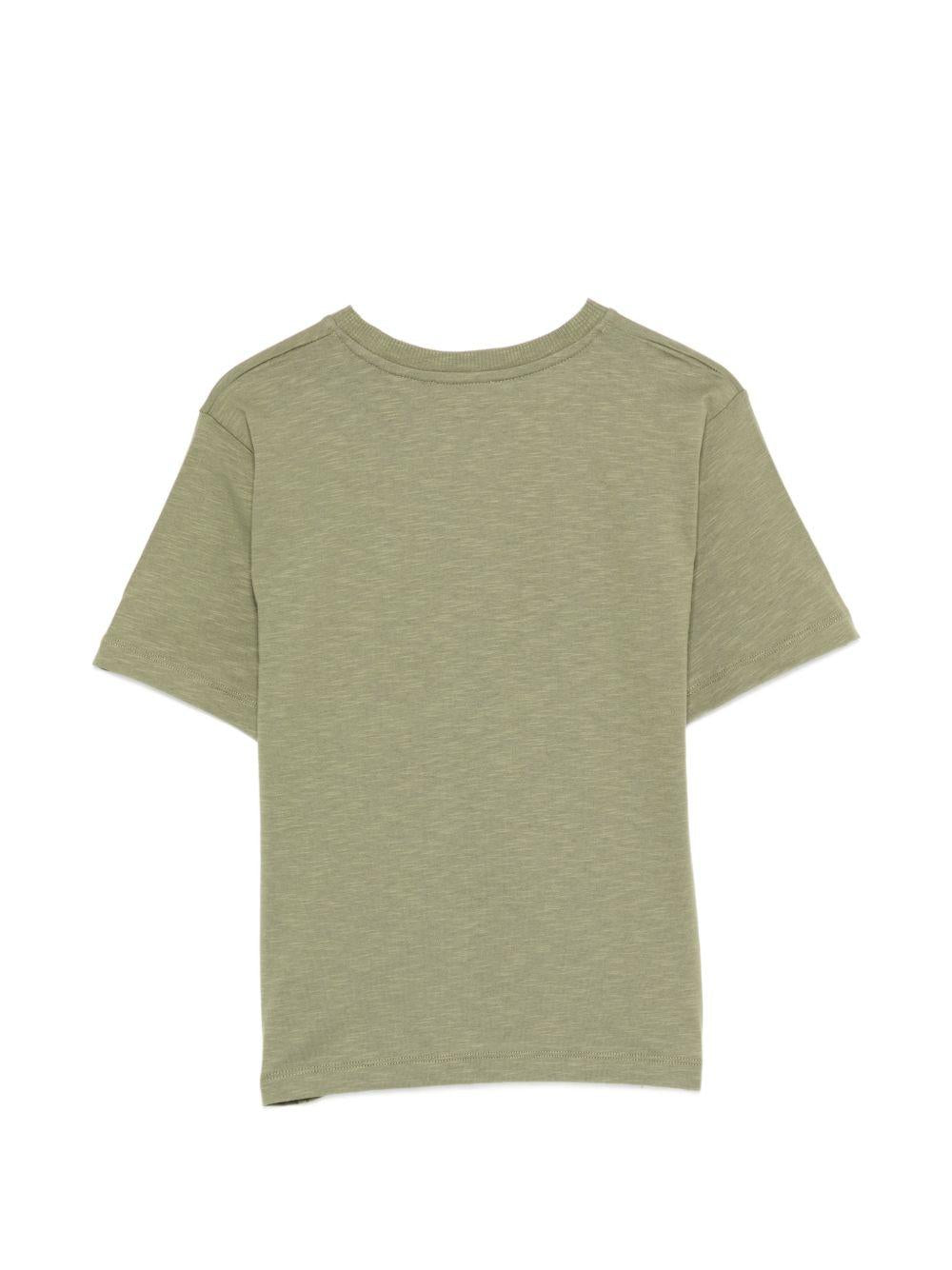 T-shirt per bambini Moschino Kids verde con stampa logo ondulata HXM05GLAA52 30037 MOSCHINO KIDS 