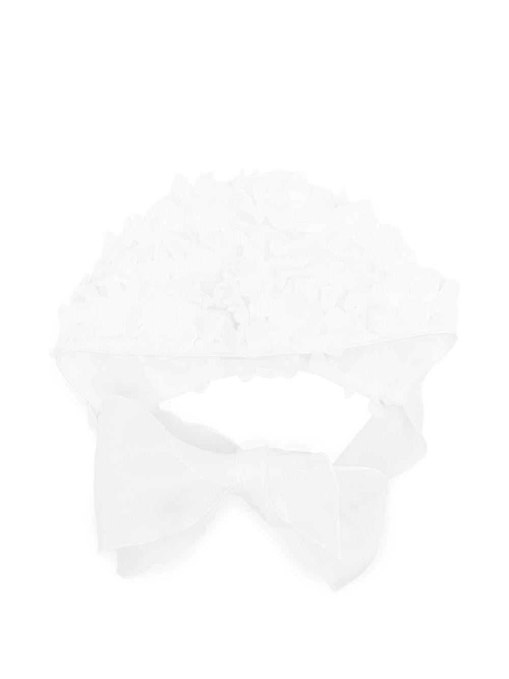 Cappello per neonata La Stupenderia bianco con decorazione con rose 1CBCP04 X30 LA STUPENDERIA 