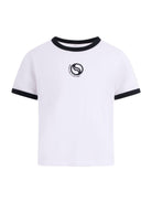 T-shirt per bambina Stella McCartney Kids bianca con dettagli del logo sul davanti TY8C61 Z0434 101 STELLA McCARTNEY KIDS 
