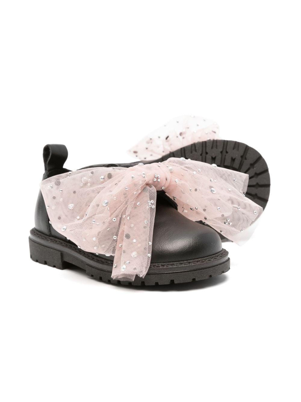 Sneakers per bambina Florens nero con fiocco rosa E7202 13W FLORENS 