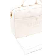 Borsa fasciatoio per neonati Balmain Kids bianca con logo ricamato BY0608 Z3829 102 BALMAIN KIDS 