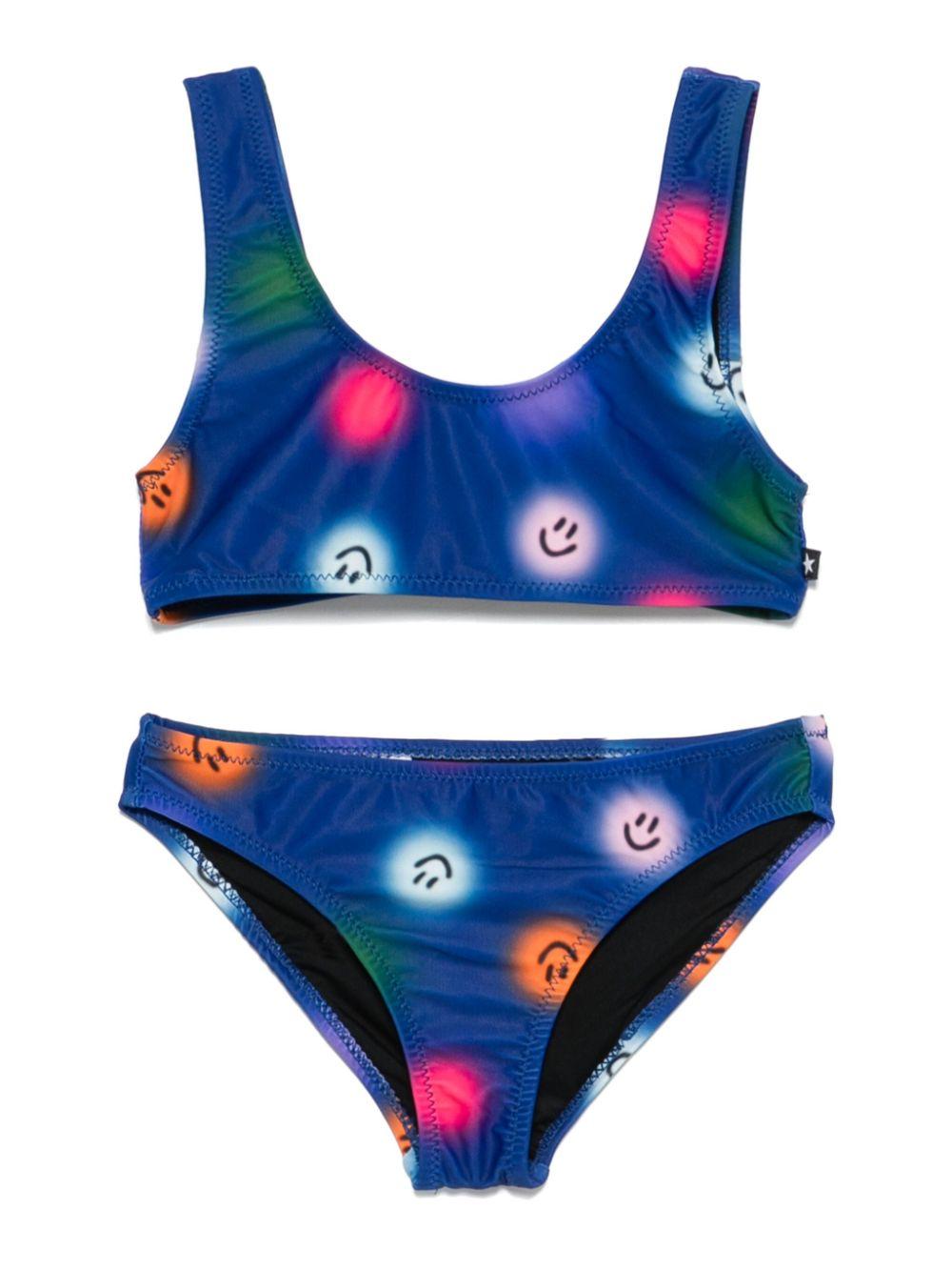 Costume da bagno per bambina Molo blu con motivo smile 8S25P111 9240 MOLO 