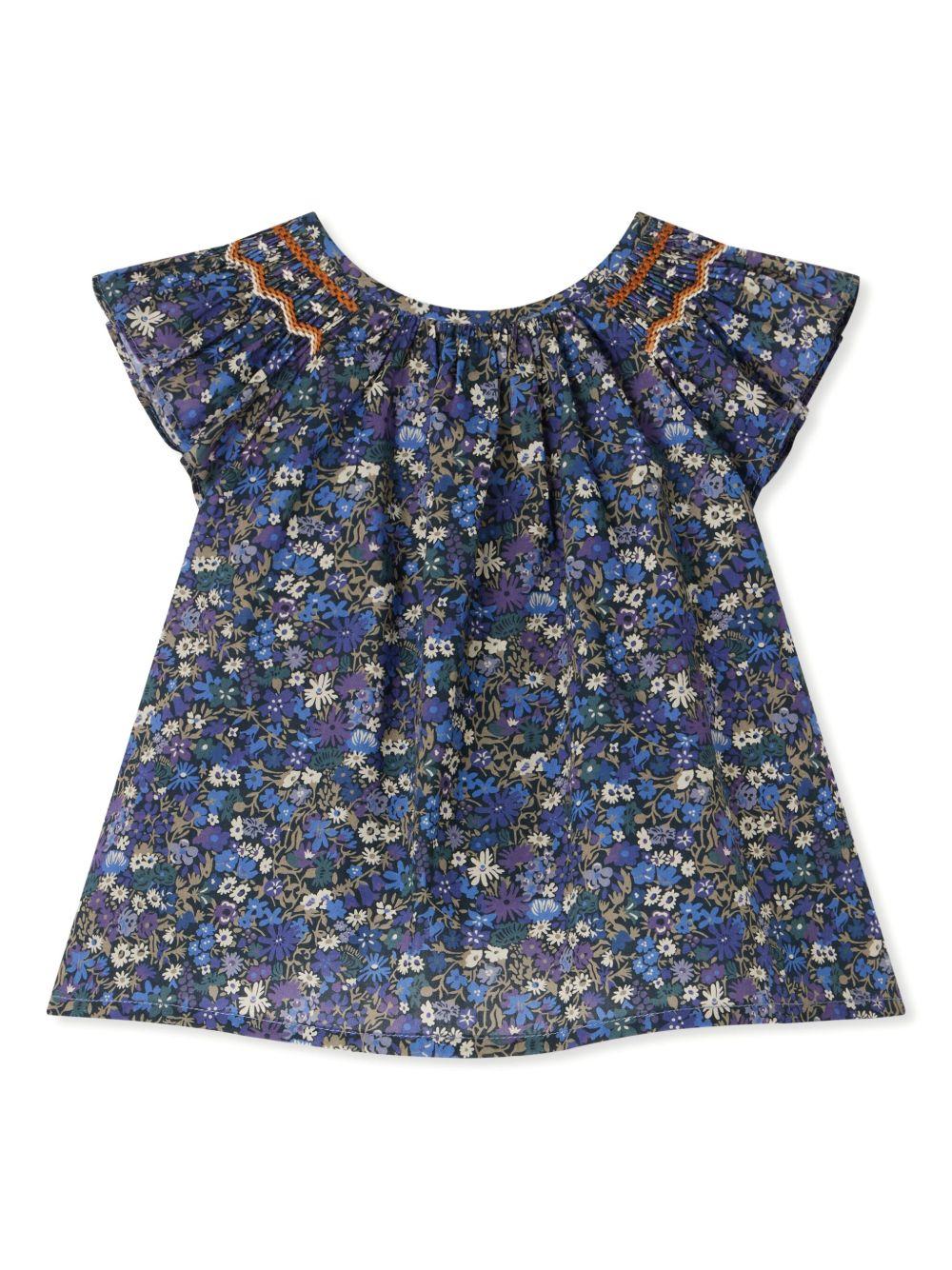 Blusa Noelle per neonata Bonpoint blu con scollo rotondo S05XBLW00012 577 BONPOINT 