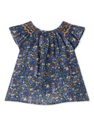 Blusa Noelle per neonata Bonpoint blu con scollo rotondo S05XBLW00012 577 BONPOINT 