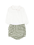 Set t-shirt e shorts per neonata La Stupenderia verde con colletto con dettagli ricamati 1TBCT16 Y07 LA STUPENDERIA 