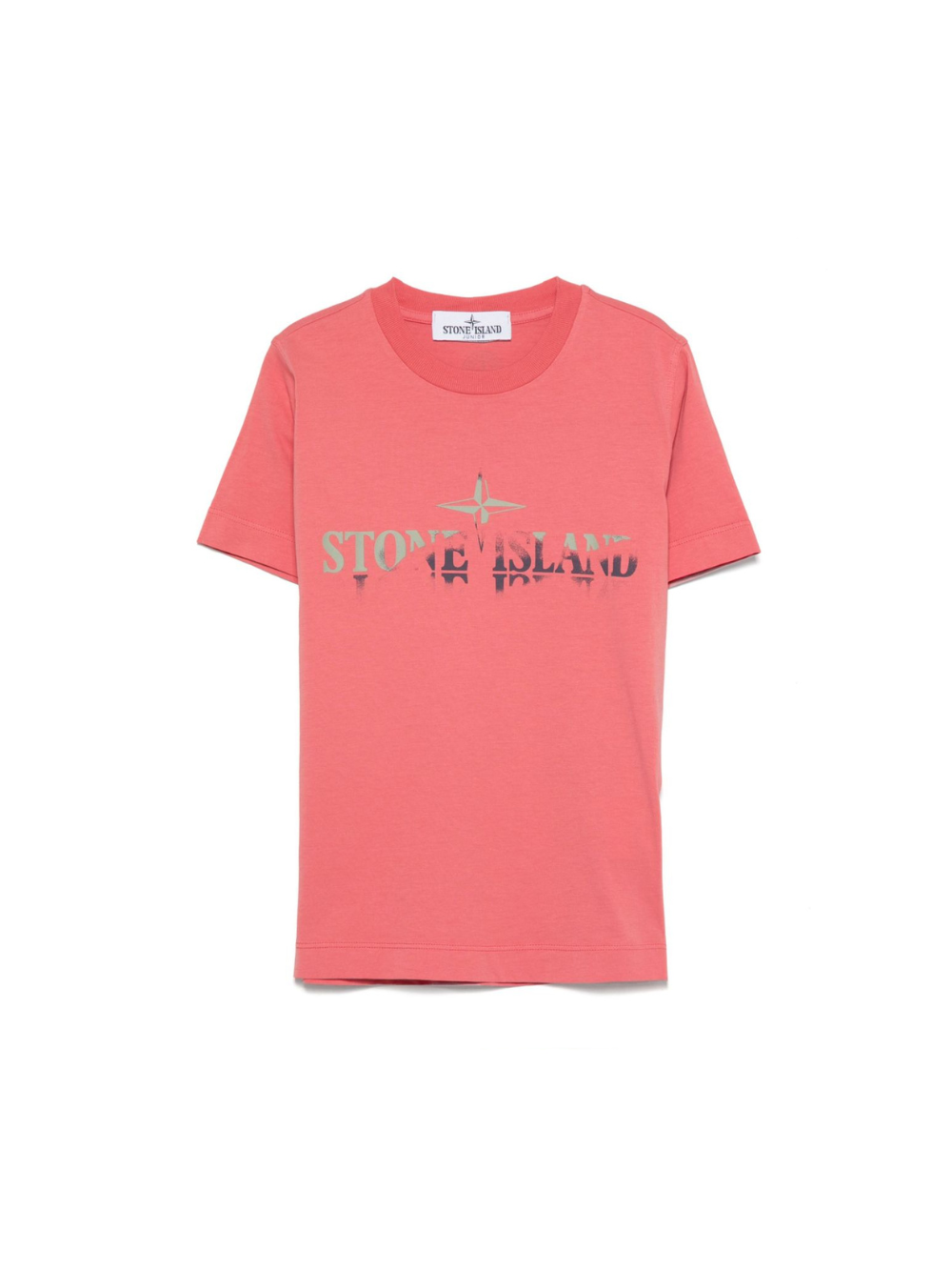 T-shirt con stampa per bambino Stone Island Junior rosso con orlo dritto K1S162100010S0150 V0089 STONE ISLAND JUNIOR 