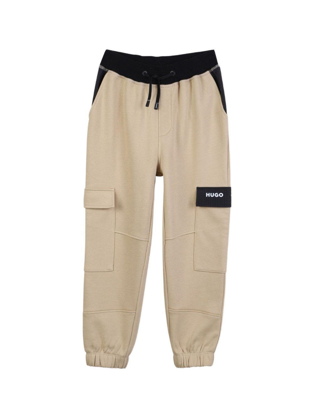 Pantaloni sportivi per bambino Hugo Kids beige con tasche cargo laterali G00477 249 Hugo 