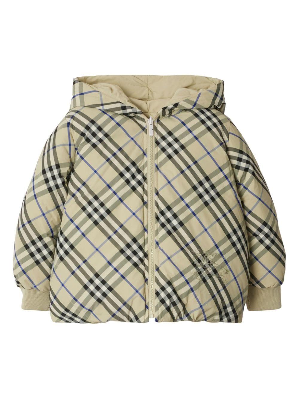 Piumino reversibile a quadri per bambino Burberry Kids beige con design imbottito 8088519 B9629 BURBERRY KIDS 