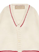 Cardigan per neonato La Stupenderia bianco con scollo a V 1WCCR61 826 LA STUPENDERIA 