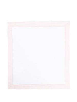 The White Owl Baby Blanket with Checkered Edge