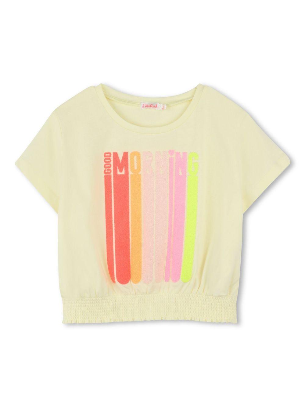 T-shirt con stampa grafica per bambina Billieblush giallo con orlo dritto U20945 531 BILLIEBLUSH 