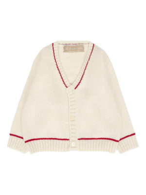 La Stupenderia white V-neck cardigan for newborns