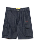 Shorts denim per bambino Off-White Kids blu con due tasche laterali OBYC002S25DEN001 4926 OFF WHITE KIDS 