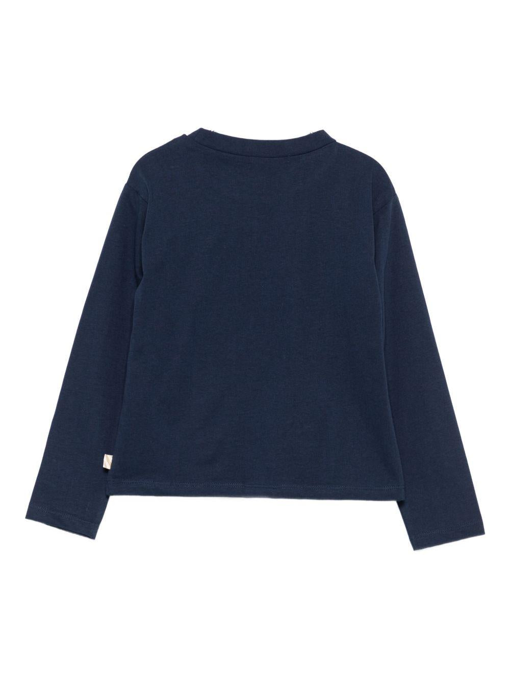 T-shirt per bambina Billieblush blu con ricamo con paillettes U21609 85T BILLIEBLUSH 