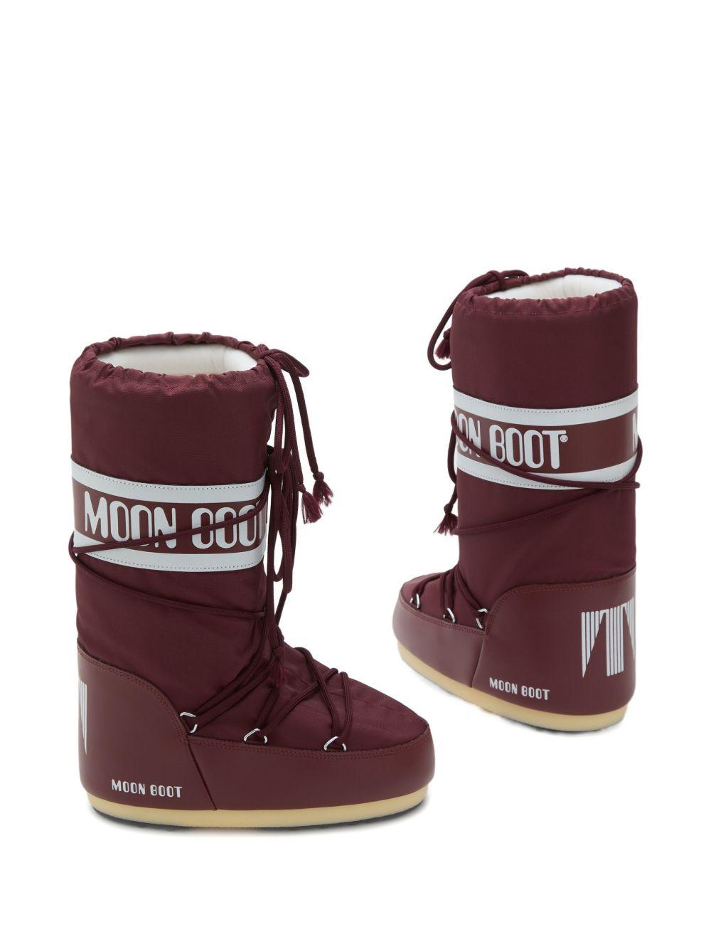 Stivali da neve Icon per bambini Moon Boot Kids rossi con fascia con logo 80D1400440 D013 MOON BOOT 