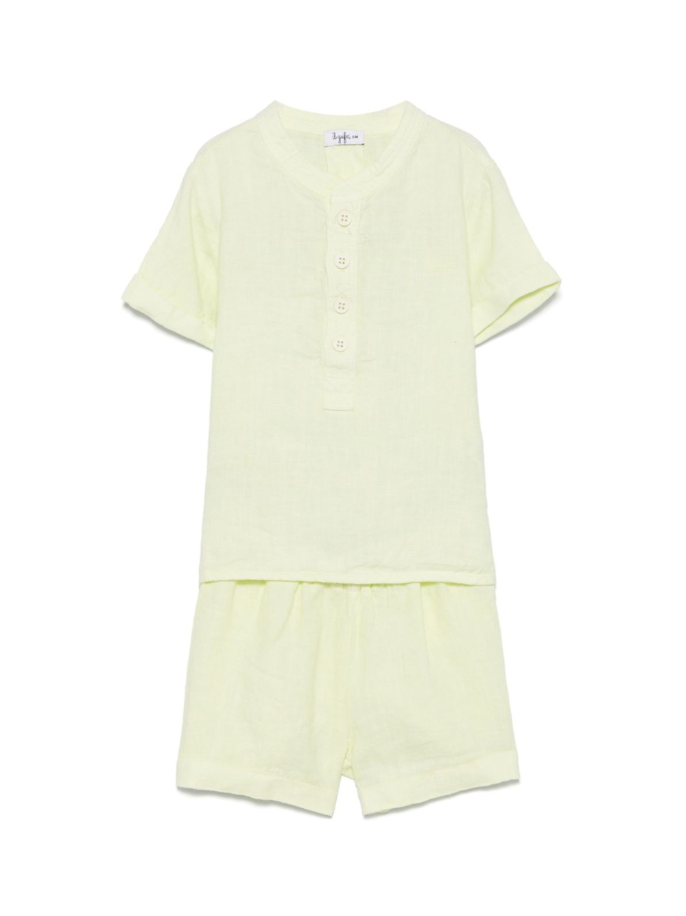 Set con shorts per neonato Il Gufo giallo in lino P25DP517L6009 515 IL GUFO 