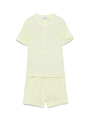 The Owl Yellow Linen Baby Boy's Shorts Set