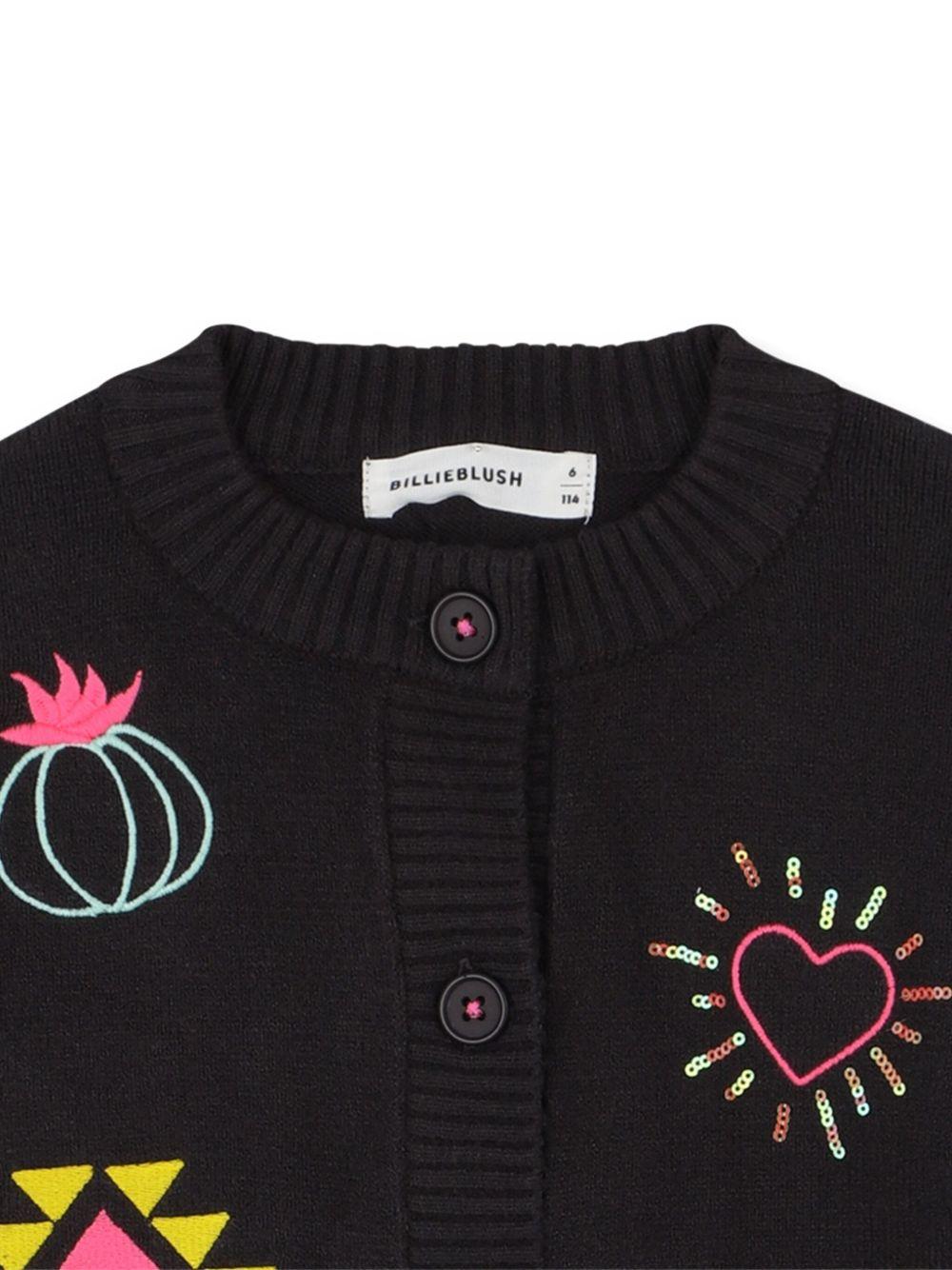 Maglione per bambina Billieblush nero con ricami U21389 062 BILLIEBLUSH 