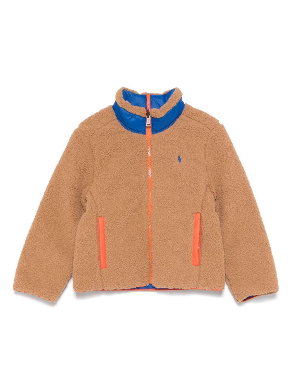 Giacca imbottita per bambino POLO RALPH LAUREN KIDS beige reversibile con collo a contrasto 949927 001 Ralph Lauren kids 