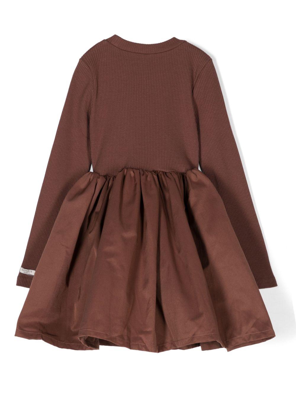 Abito Furre per bambina Donsje marrone con gonna a ruota 4086900 00121 DONSJE 