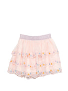 Gonna per bambina Stella McCartney Kids rosa con ricamo stelle TY7A31 Z1119 503 STELLA McCARTNEY KIDS 