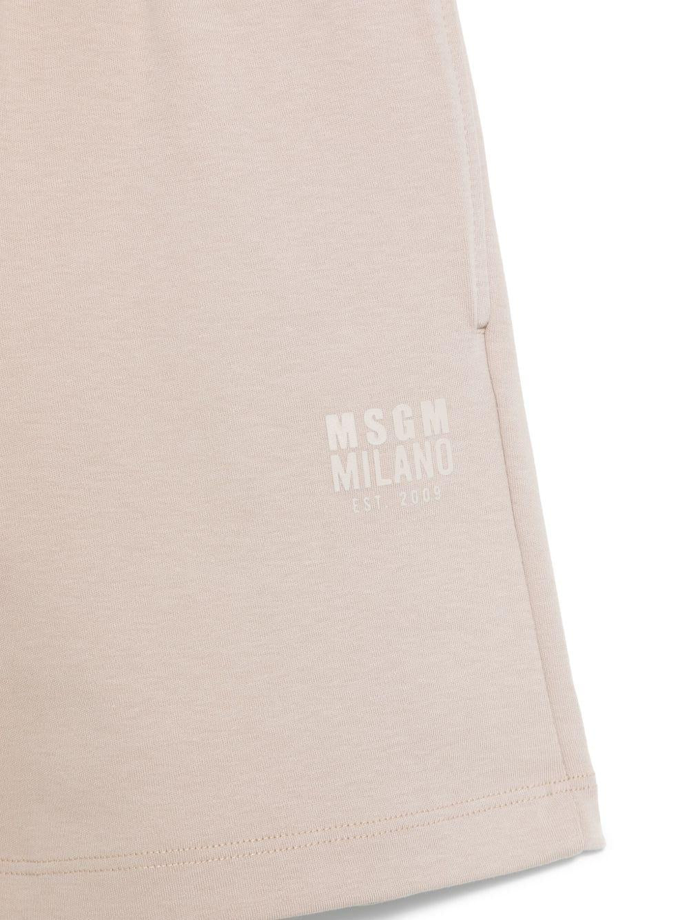 Bermuda con logo per bambino MSGM Kids beige con due tasche laterali S5MSJUBE173 MS014 MSGM KIDS 