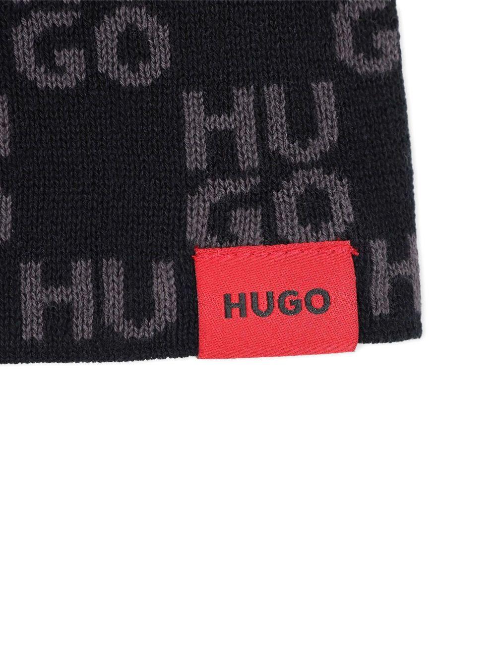 Berretto per bambino Hugo Kids multicolore con logo a intarsio G00550 09B Hugo 