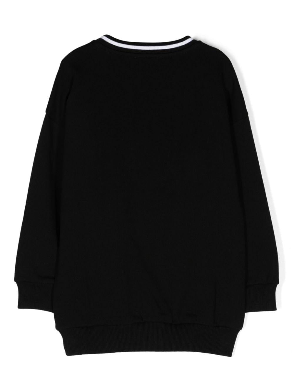 Felpa con stampa per bambino Balmain Kids nero con rifinitura a coste BV4Q80 Z0081 930BC BALMAIN KIDS 