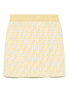 Gonna in maglia per bambina Fendi Kids giallo con monogramma FF all-over JFG201 AQUH F1R4R FENDI KIDS 