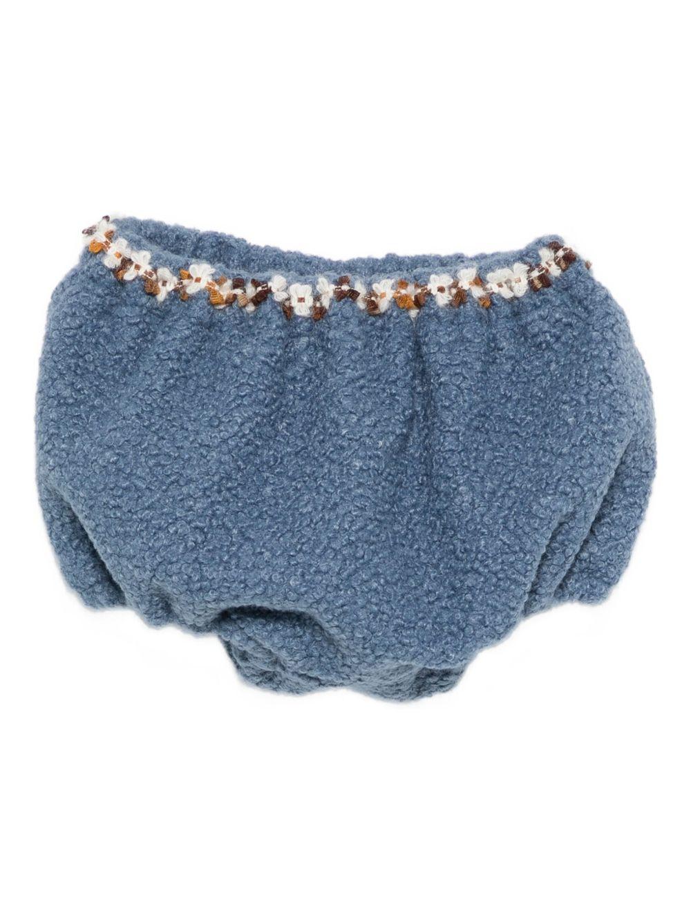 Shorts per neonata A'lapage azzurri con dettaglio floreale ricamato AL25NB AZZURRO A'LAPAGE 