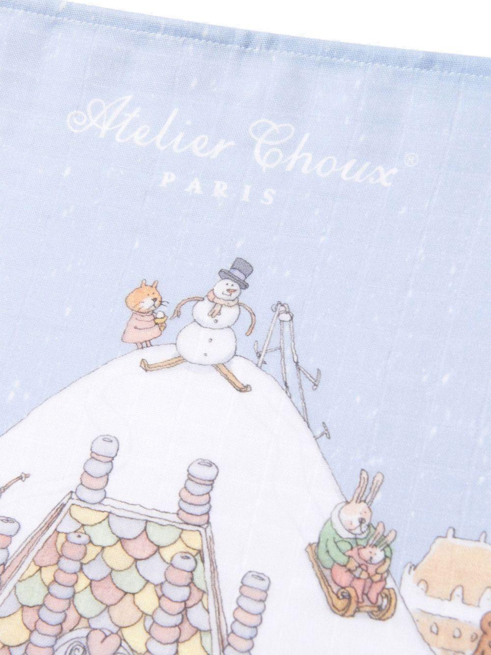 Coperta Winter Wonderland per neonati Atelier Choux multicolore con stile illustrazione CA-CQ-WIW O-U ATELIER CHOUX PARIS 