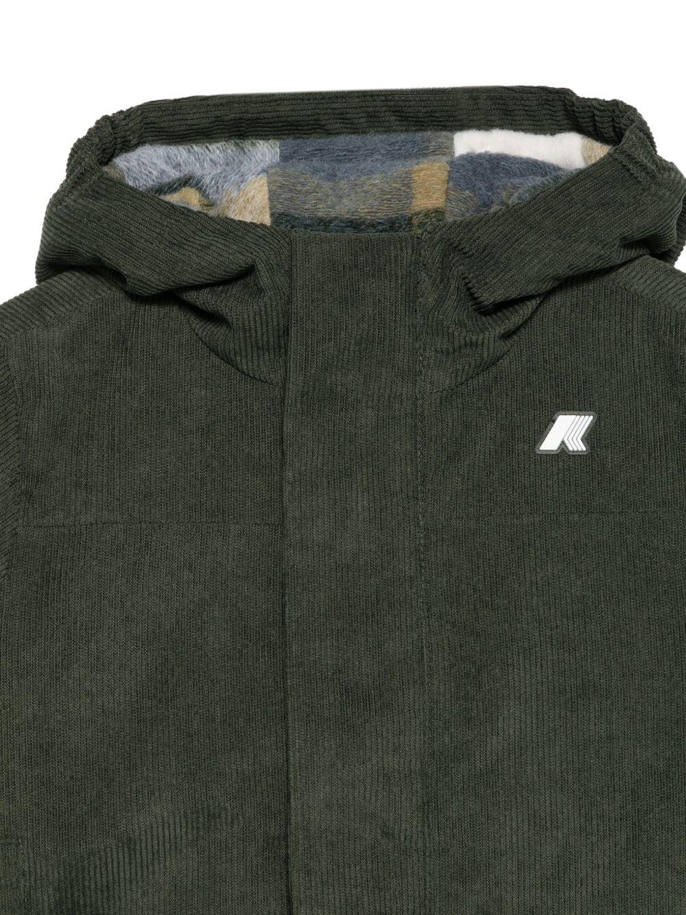 Giubbino per bambino K-Way Kids verde con dettaglio logo K81461W B2F K-WAY KIDS 