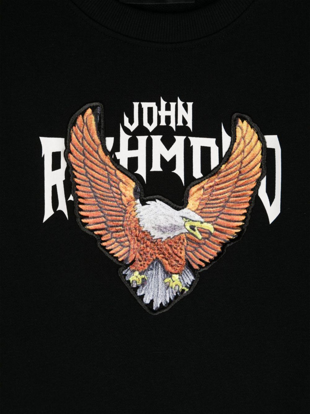 Felpa con stampa per bambino John Richmond Junior nero con maniche lunghe RBA24140FE BLACK JOHN RICHMOND JUNIOR 