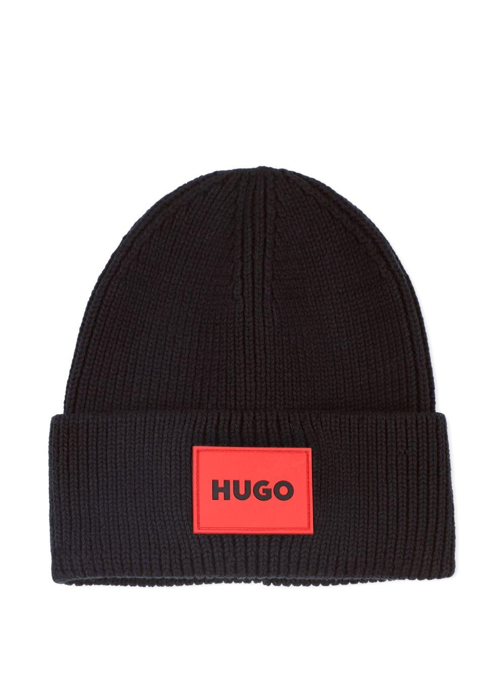 Berretto per bambino Hugo Kids nero con applicazione logo G00561 09B Hugo 